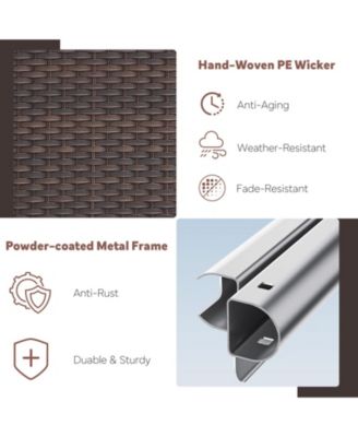 U-Frame 2-Piece Swivel Glider Wicker Outdoor Rocking Chair with Olefin Cushions