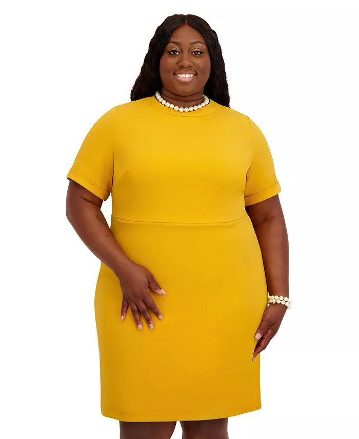 Women's Short Sleeve Crewneck Dress - thumbnail 8