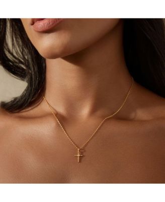 Precious Faith White Topaz Cross Necklace