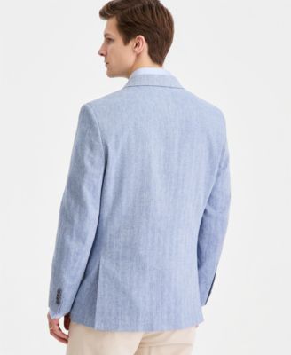 Men's Modern-Fit Herringbone Cotton & Linen Blazer