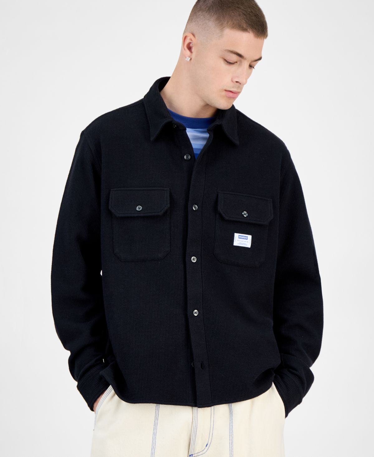 Вельветовая рубашка-жакет Ekynone Oversize с длинным рукавом и пуговицами спереди