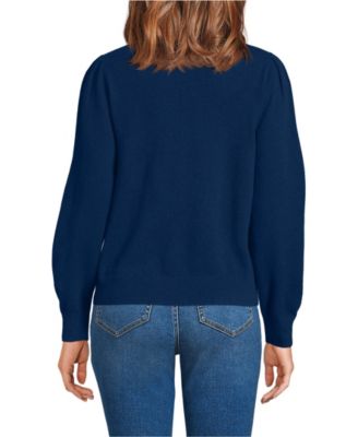 Women's Cashmere Puff Sleeve Crew Neck Sweater