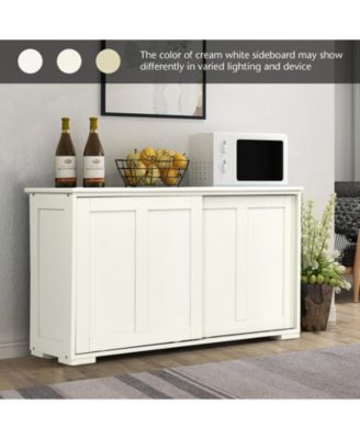 Kitchen Storage Cupboard Cabinet with Sliding Door