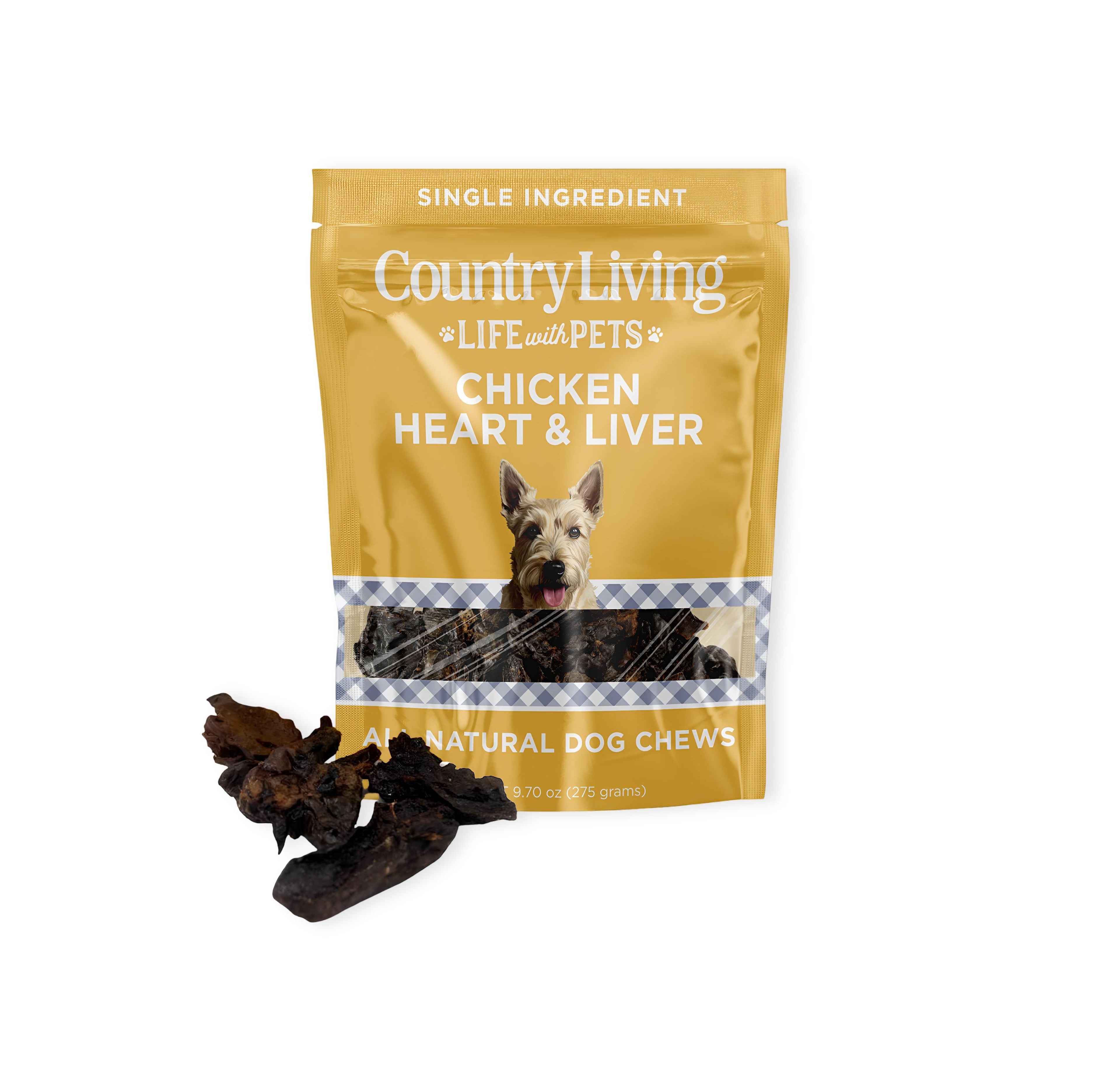 Country Living Dehydrated Chicken Hearts & Livers Dog Treats – 9oz Bag – 100% Natural