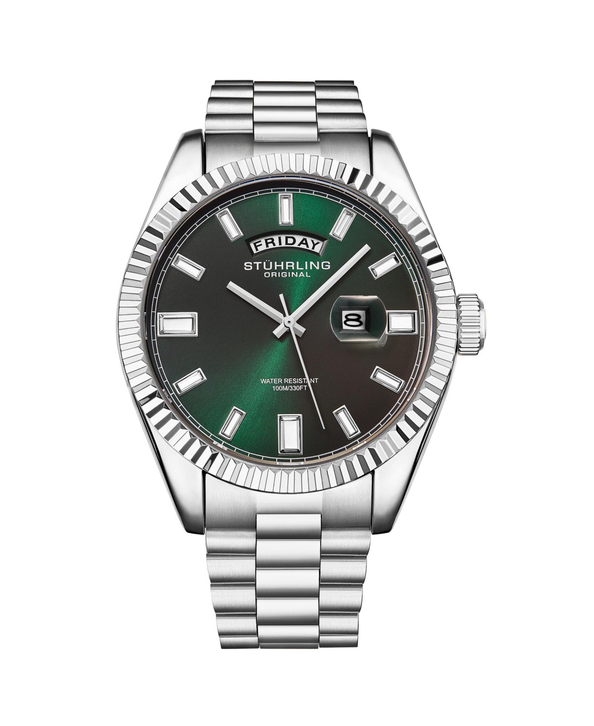 Мужские часы Stuhrling Statesman 4070 на стальном браслете, 42мм — фото 2