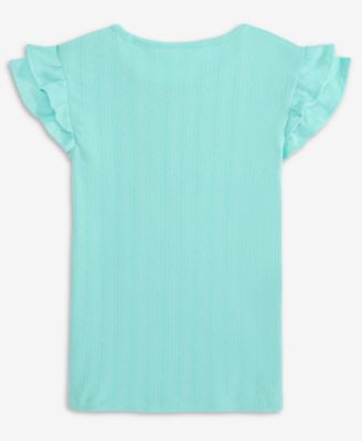 Little & Big Girls Ruffled-Sleeve Pointelle Top, Macy's Exclusive