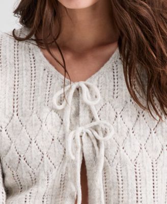 Petite Kenosha Long Pointelle Cardigan Sweater