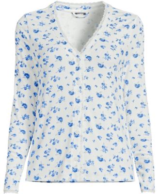 Women's Petite Pointelle Long Sleeve Sleep Cardigan