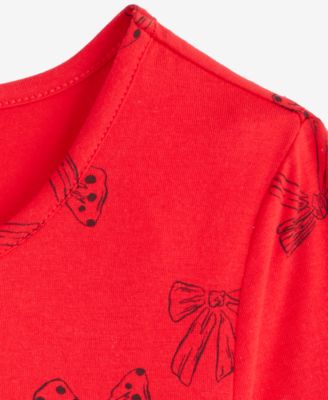 Girls' 5-20 Bow Print Dress, Macy's Exclusive
