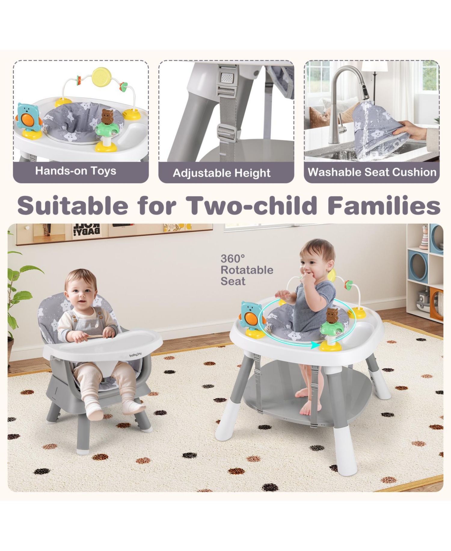 16-in-1 Baby High Chair w/ Activity Center Booster Seat Building Block Table