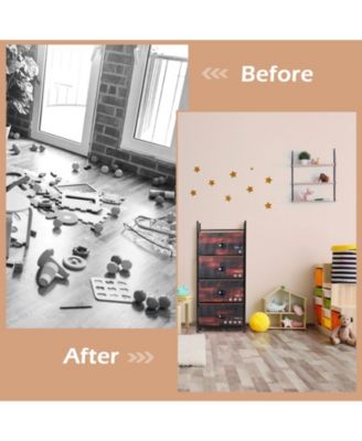 Industrial 4 Fabric Drawers Storage Dresser