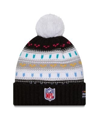 Women's Black Seattle Seahawks 2025 NFL Crucial Catch Cuffed Knit with Pom Hat