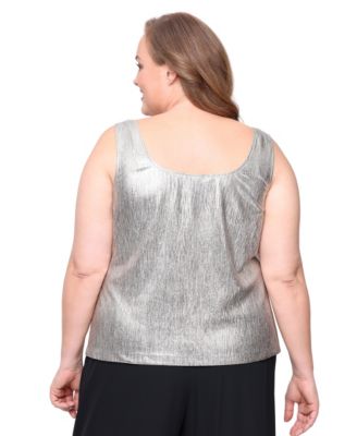 Women's Plus Size Foil Knit Twinset