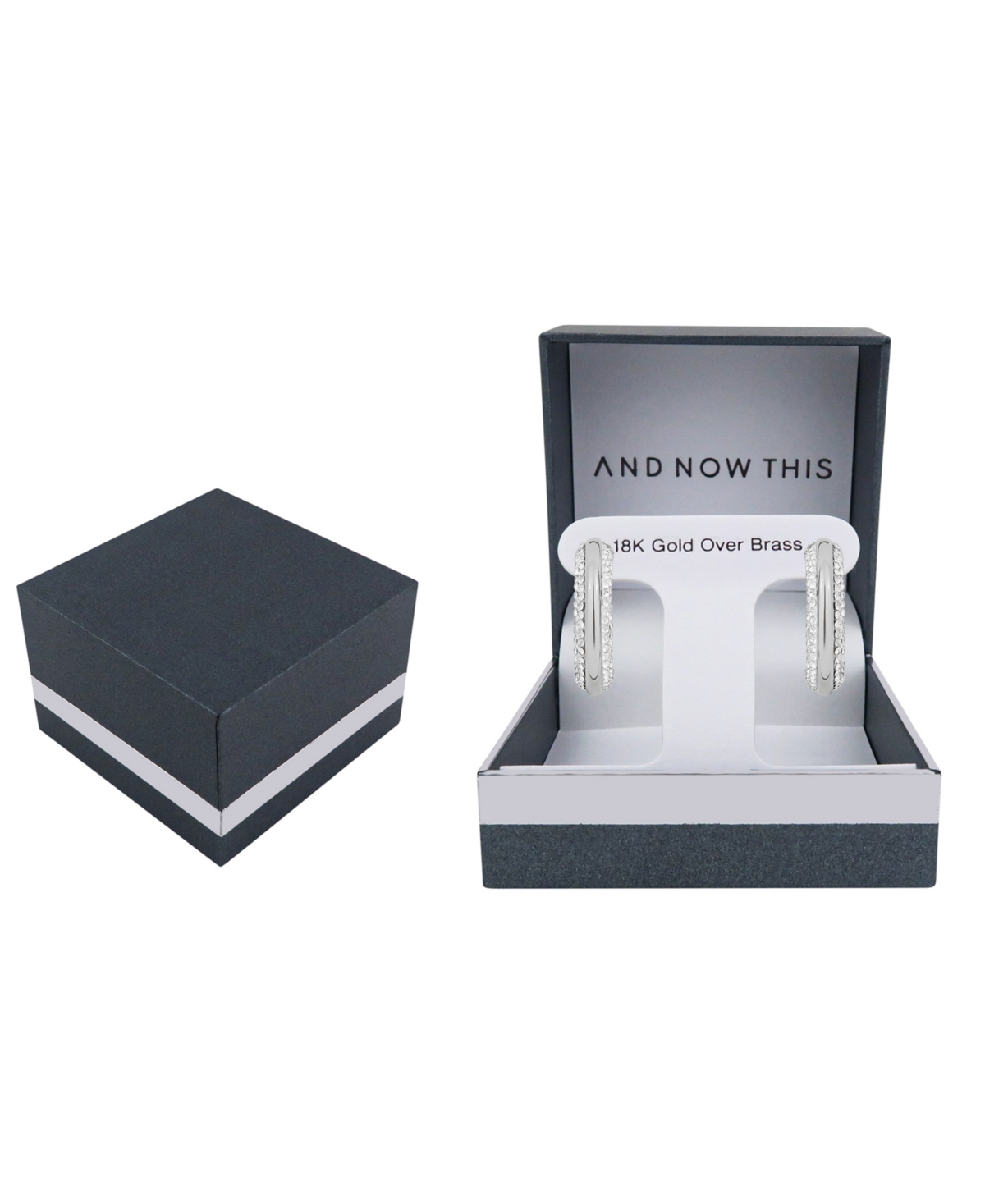 And Now This Crystal Stones Hoop Earrings In Metallic