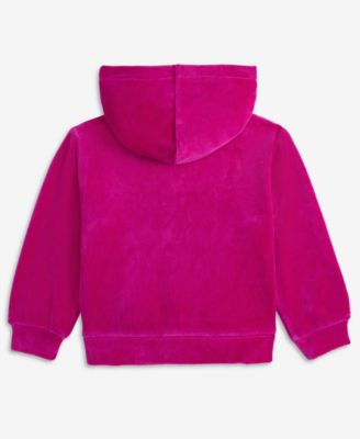 Girls Toddler 2T-4T Ribbon Velour Zip Hoodie, Macy's Exclusive