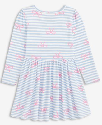 Girls' Toddler 2T-4T Striped Bow Print Dress, Macy's Exclusive