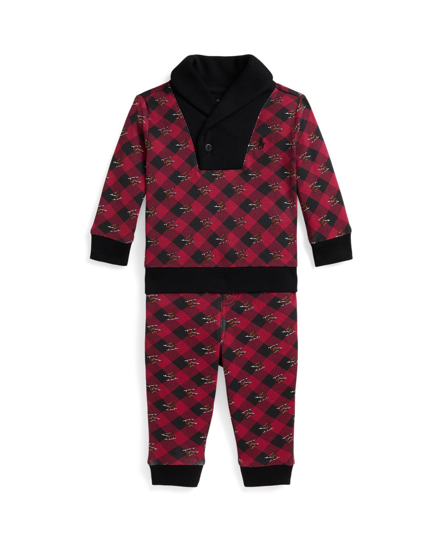 Комплект Polo Ralph Lauren Pull-On Top and Pants, 2-Piece Set для мальчиков-малышей, цвет: Разноцветный — фото 1