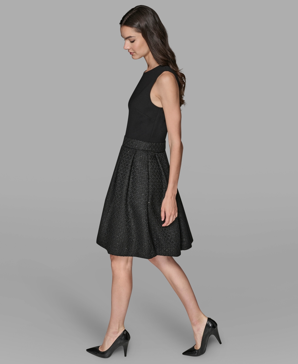 Karl Lagerfeld Paris Women's Novelty Fit and Flare Dress