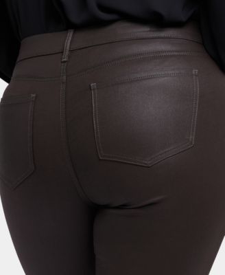 Plus Size Coated Marilyn Straight Leg Jeans