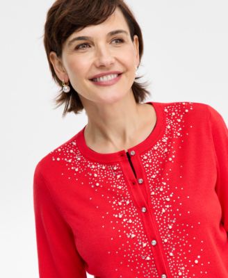 Women's Embellished Border Party Cardigan, Macy's Exclusive