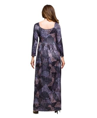Women's Long Sleeve Empire Waist Maxi Dress