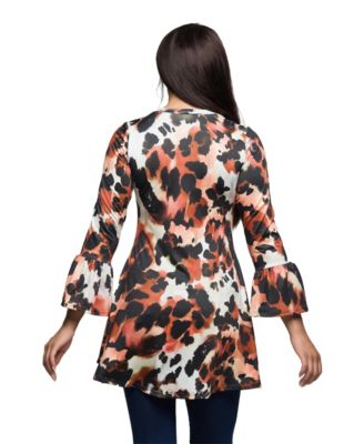 Women's Scoop Neck Bell Sleeve Tunic Top