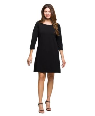 Women's Three Quarter Sleeve A Line Knee Length Dress