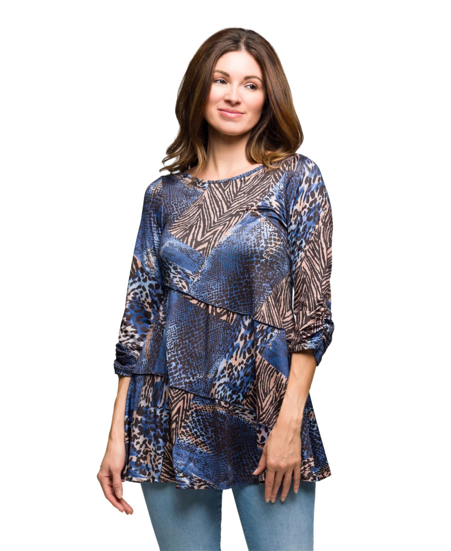 Women's Three Quarter Sleeve Tunic Top