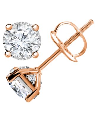 TruMiracle Diamond Stud Earrings (1-1/4 ct. t.w.) in 14k White, Yellow or Rose Gold - Rose Gold