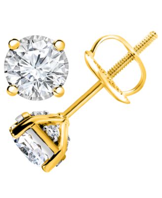 TruMiracle Diamond Stud Earrings (1-1/4 ct. t.w.) in 14k White, Yellow or Rose Gold - Yellow Gold
