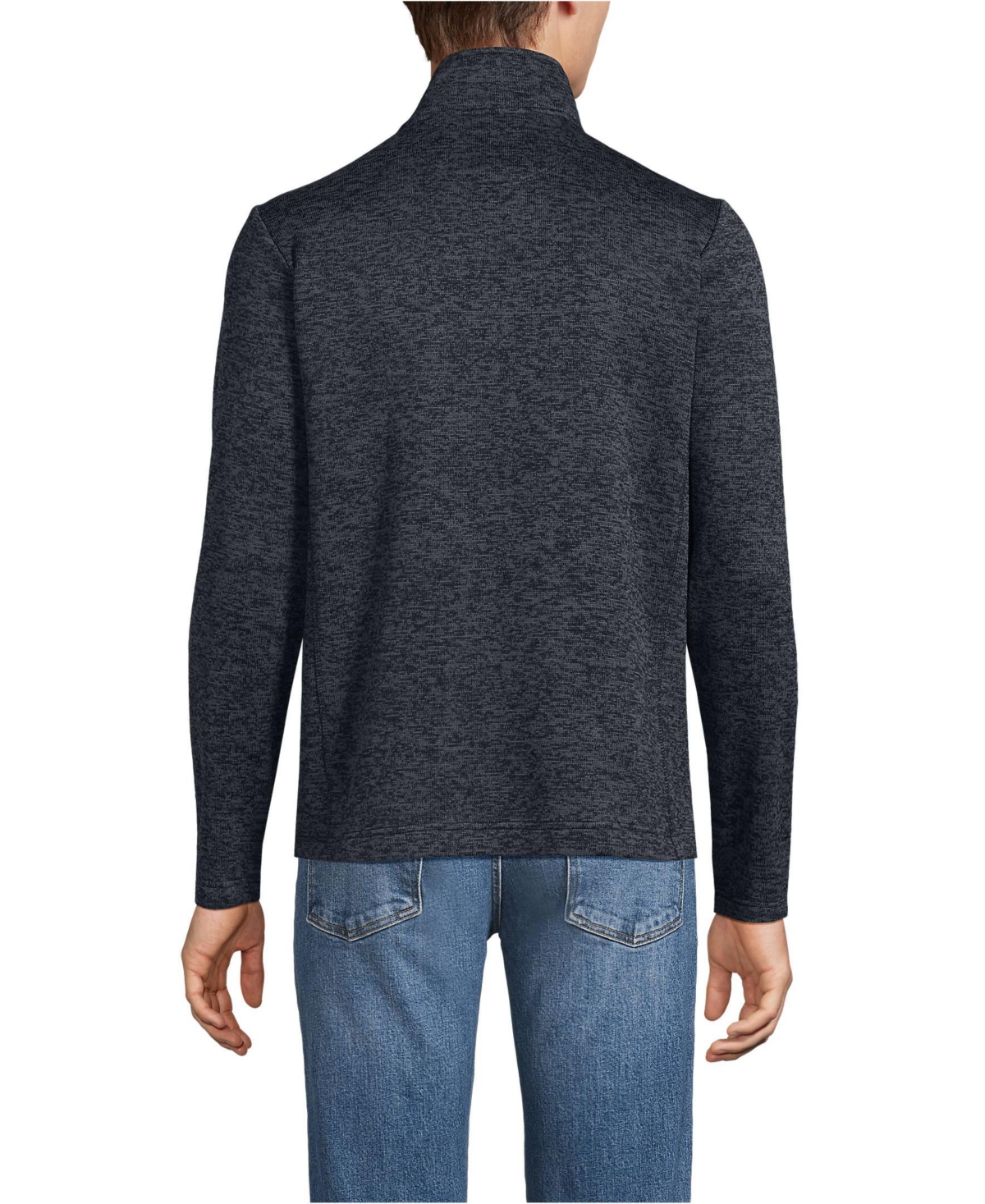 Lands' End School Uniform Men's Sweater Fleece Zip Front Jacket