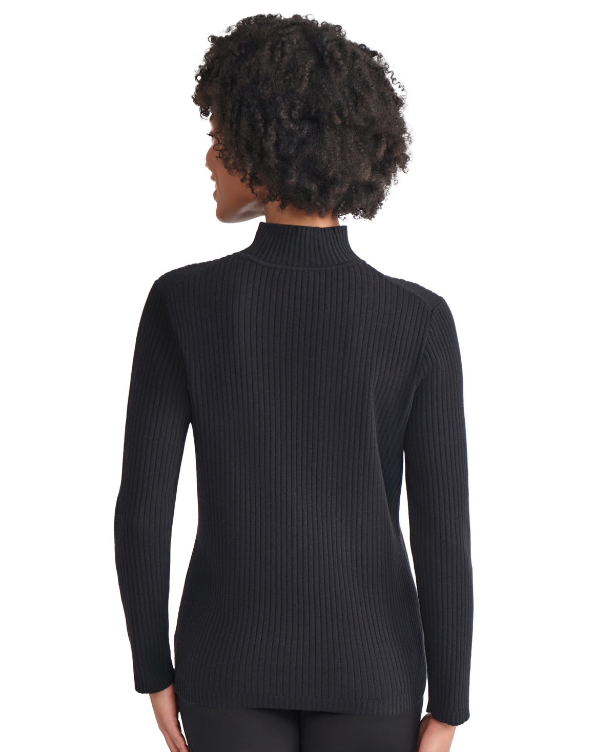 Jones New York Petite Sutton Mock Neck Sweater In Black