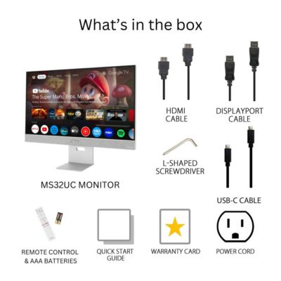 ZenScreen Smart MS32UC 31.5" 16:9 4K Ultra HD USB-C IPS LED HDR Monitor, Silver