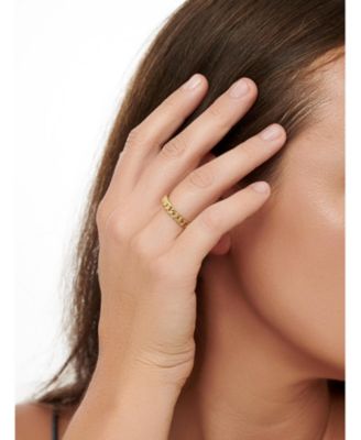 Cuban Link Ring in Gold Plated Sterling Silver, Size