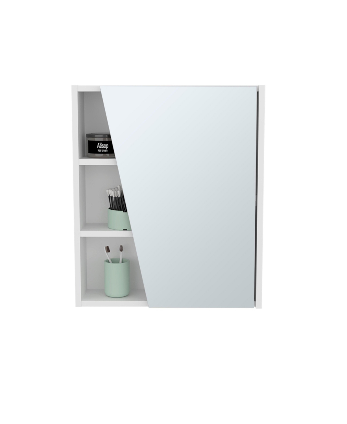 Depot E-Shop Piney Medicine Cabinet, 1 Door, 5 Shelves, 1 Mirror, White