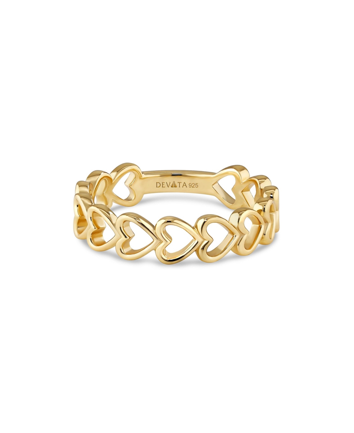 Devata Open Heart Ring in Gold Plated Sterling Silver