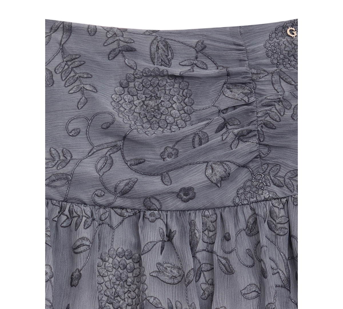 Guess Girls 7-16 Floral Embroidered Skirt In Gray