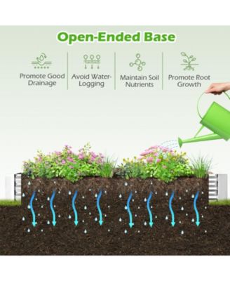 2PCS Galvanized Raised Garden Bed Elevated Rectangle Plant Box 8 x 4 x 1FT