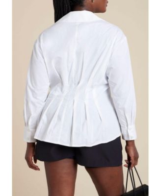 Women's Plus Size Bishop Sleeve Blouse