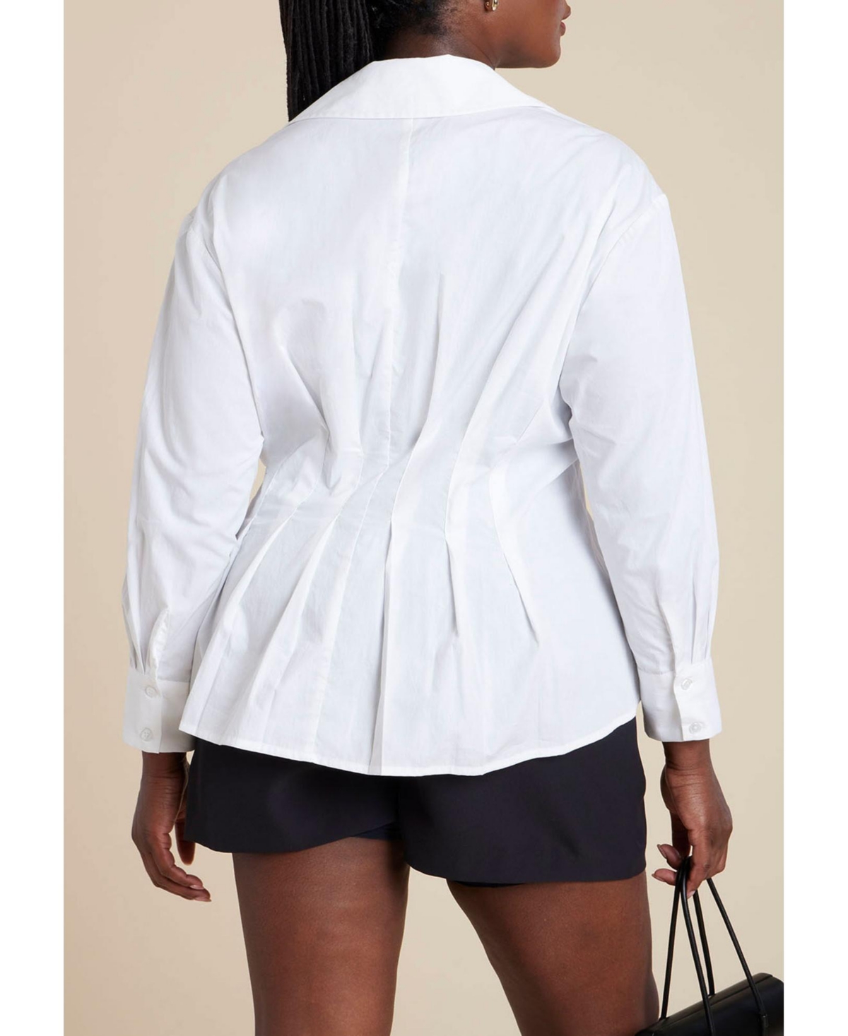 Eloquii Women's Plus Size Bishop Sleeve Blouse