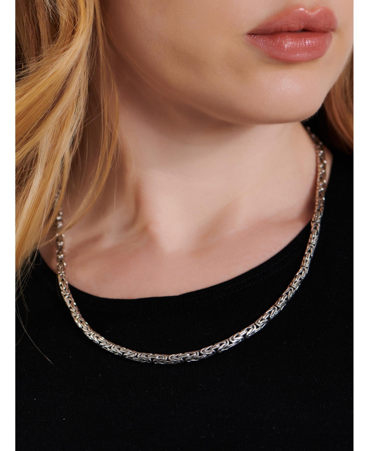 Devata Borobudur Round 4mm Chain Necklace in Sterling Silver