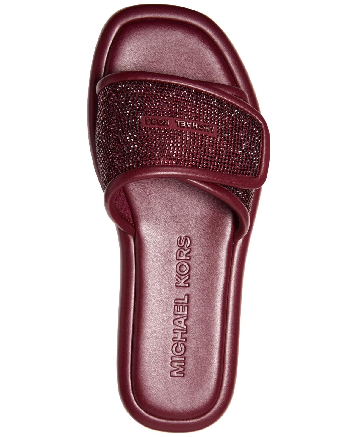 Michael Kors Suki Embellished Slide Sandal In Burgundy