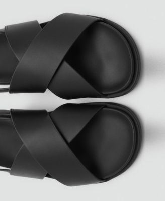 Men's Leather Crossed Strap Sandals