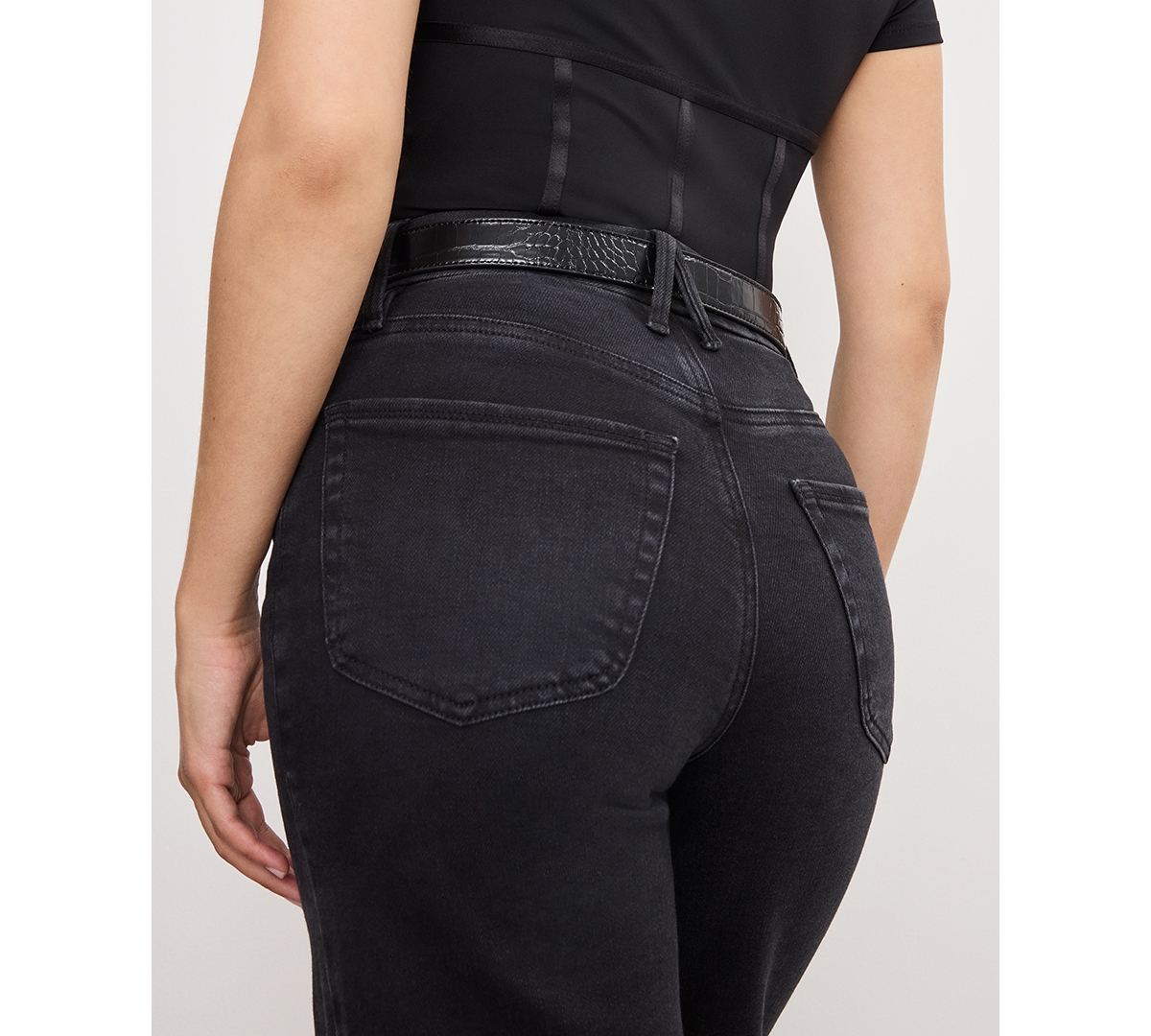 Good American Women's Wide-leg High-rise Jeans In Black