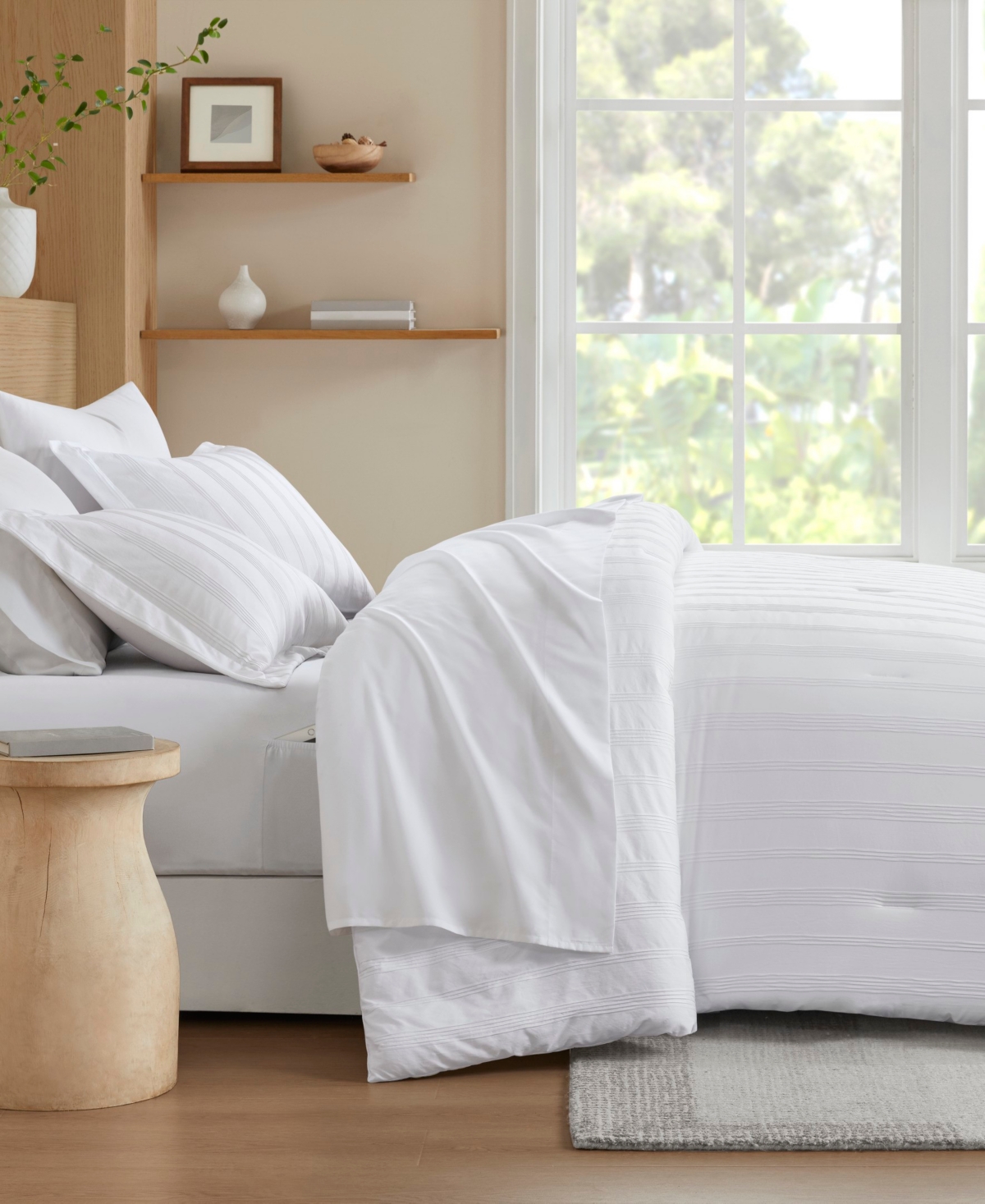 510 Design Logan Woven Striped 7-pc. Comforter Set, Full In White