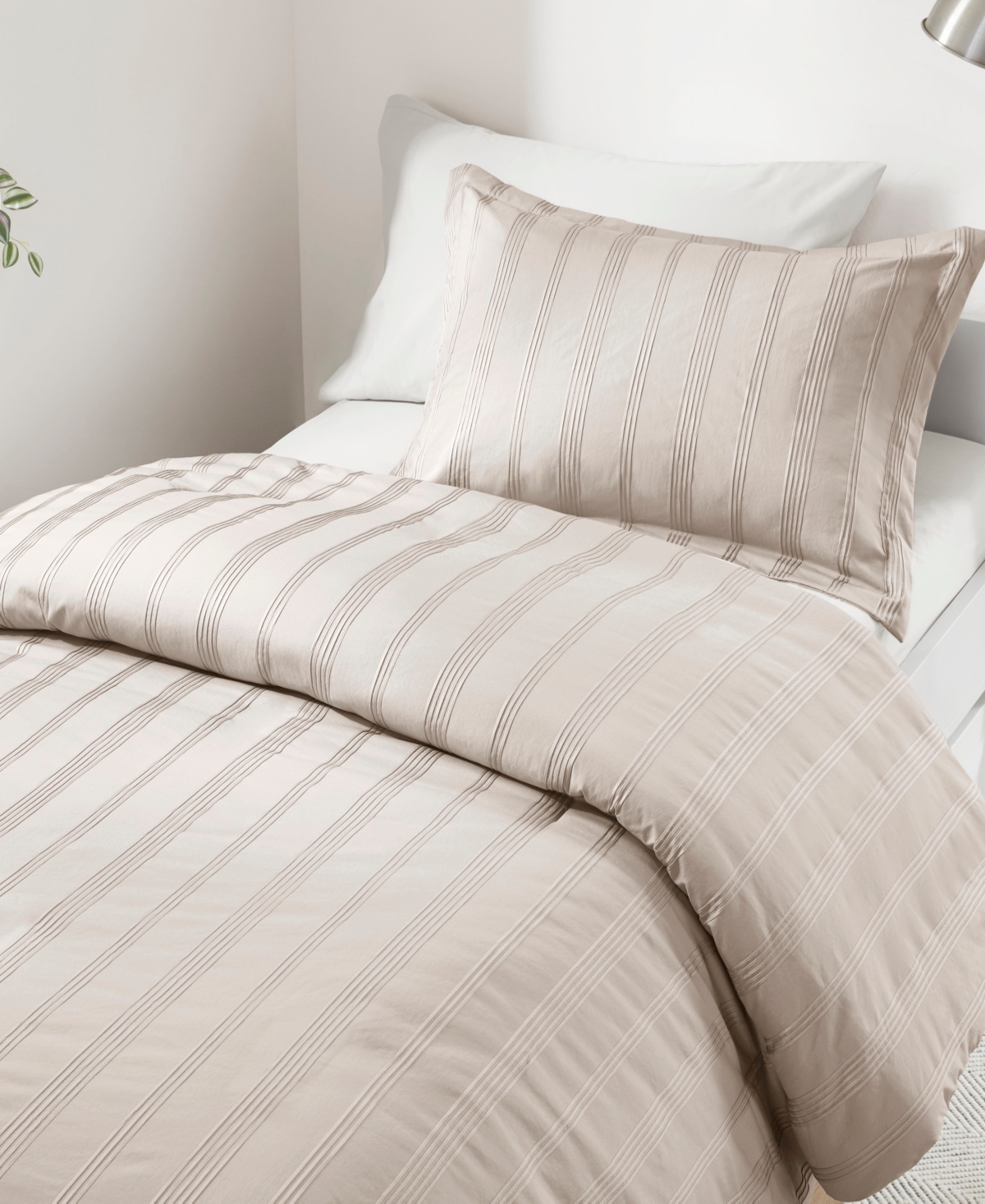 510 Design Logan Woven Striped 2-pc. Duvet Cover Set, Twin/twin Xl In Neutral