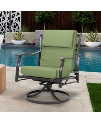 Patio High Back Chair Cushion Olefin Fabric Slipcover Sponge Foam 46 x 21 x 4 Inch, Set of 4 (Only Cushions)