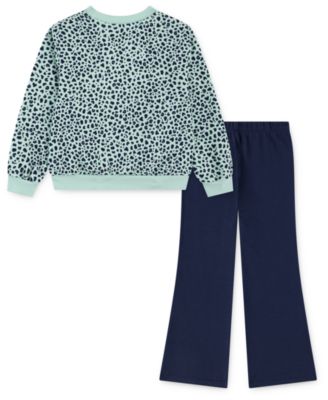 Girls 2T-6X Kick Flare Printed Top and Leggings, 2-Piece Set