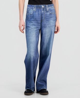 Juniors' Dream Printed Pull-On Jeans