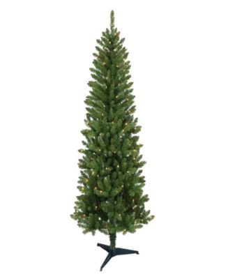 Puleo Pre-Lit Carson Pine Artificial Christmas Tree with 100 Lights, 5 ...